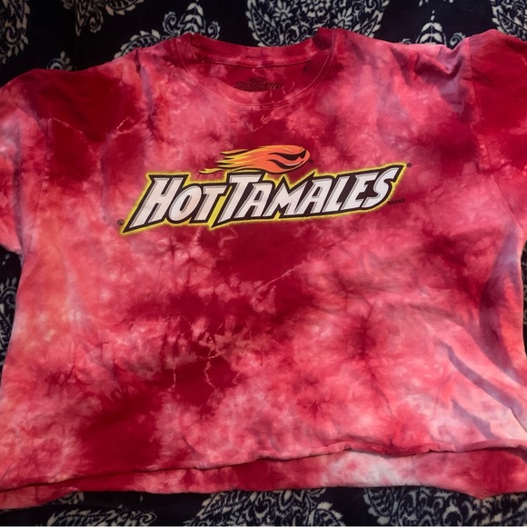 Pink Tye-Dye Hot Tamales Cropped T-Shirt - Picture 2 of 4